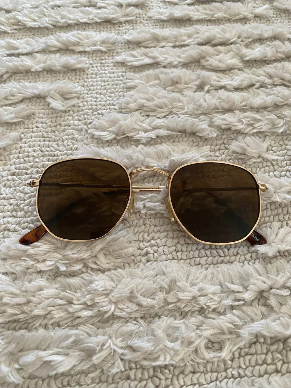 Urban Outfitters Gold Frame Brown Lens Sunglasses